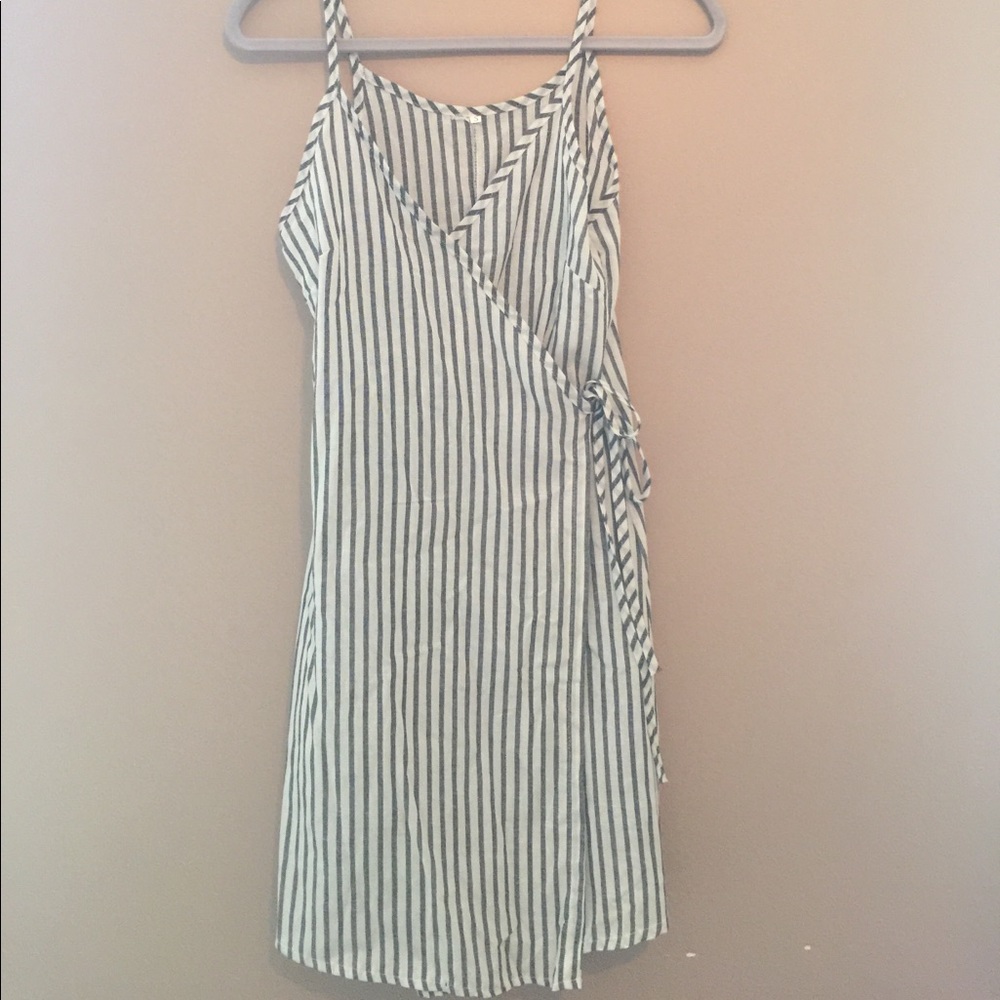 Striped wrap dress